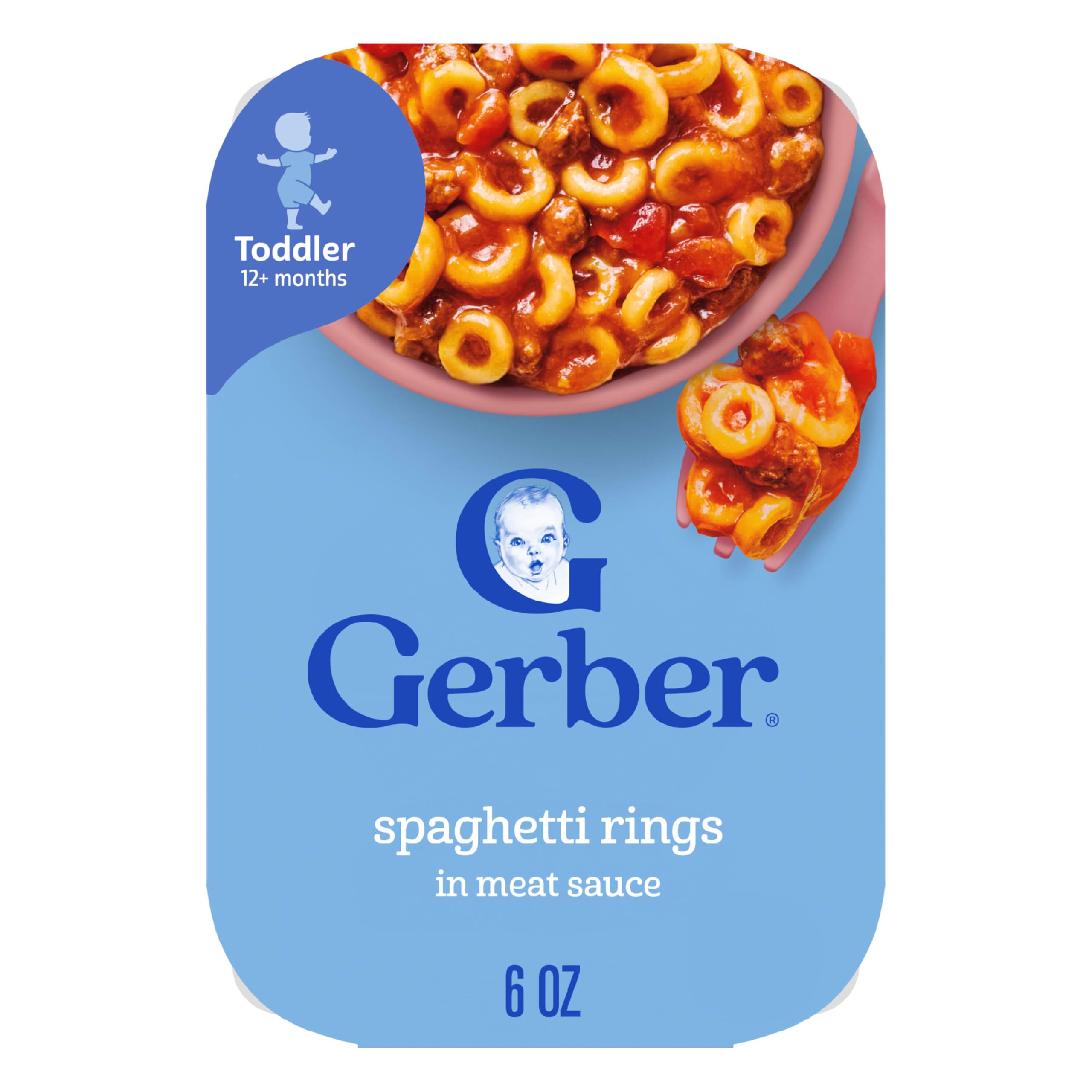 Gerber Toddler Spaghetti Rings in Meat Sauce, 6 Oz, 6 Pack | Toddler mealtime; s