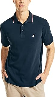 Nautica Men's Short-Sleeved Polo Shirt with Double Pointed Collar