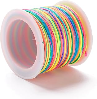 100 Yards (91m) 0.8mm Nylon Beading Cord Chinese Knots Rattail Macrame Thread for Jewelry Making Friendship Bracelets Supplies DIY Crafts