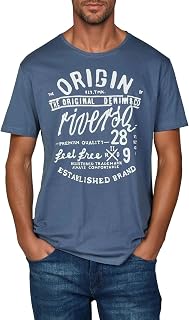 riverso Men’s T-Shirt, RIVLeon, Crew Neck, O-Neck, Short Sleeve Tee Shirt, Print, Regular Fit, 100% Cotton, Green, Blue, White, Grey, Red, Orange, S, M, L, XL, 2XL, 3XL, 4XL, 5XL