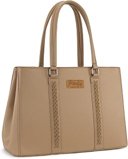 Montana West Wrangler Laptop Tote Bag for Women 15.6 Inch Computer Bag for Work Large Double Compartment Purse and Handbag