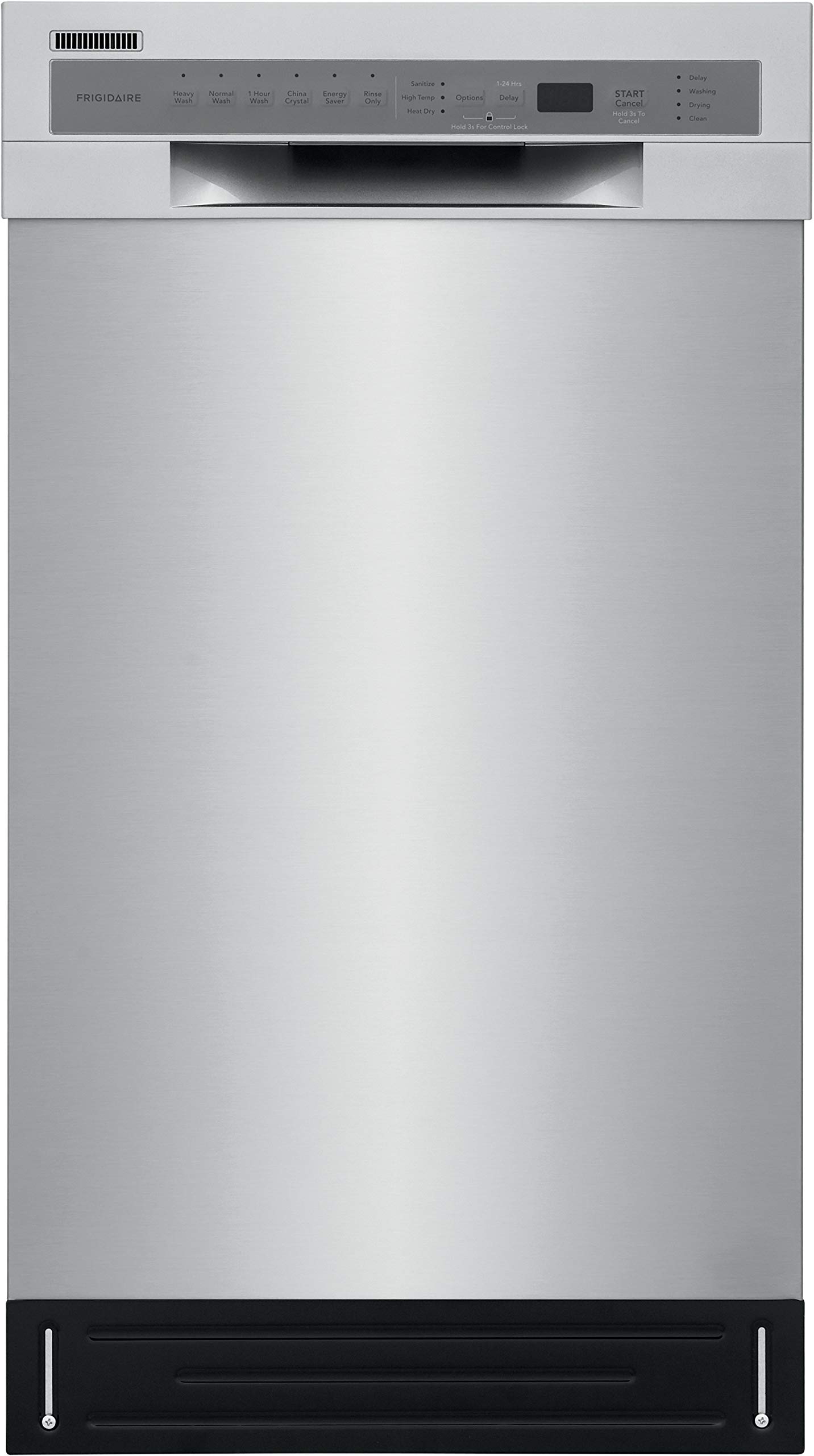 FRIGIDAIRE 18 in. ADA Compact Front Control Dishwasher in Stainless Steel with D