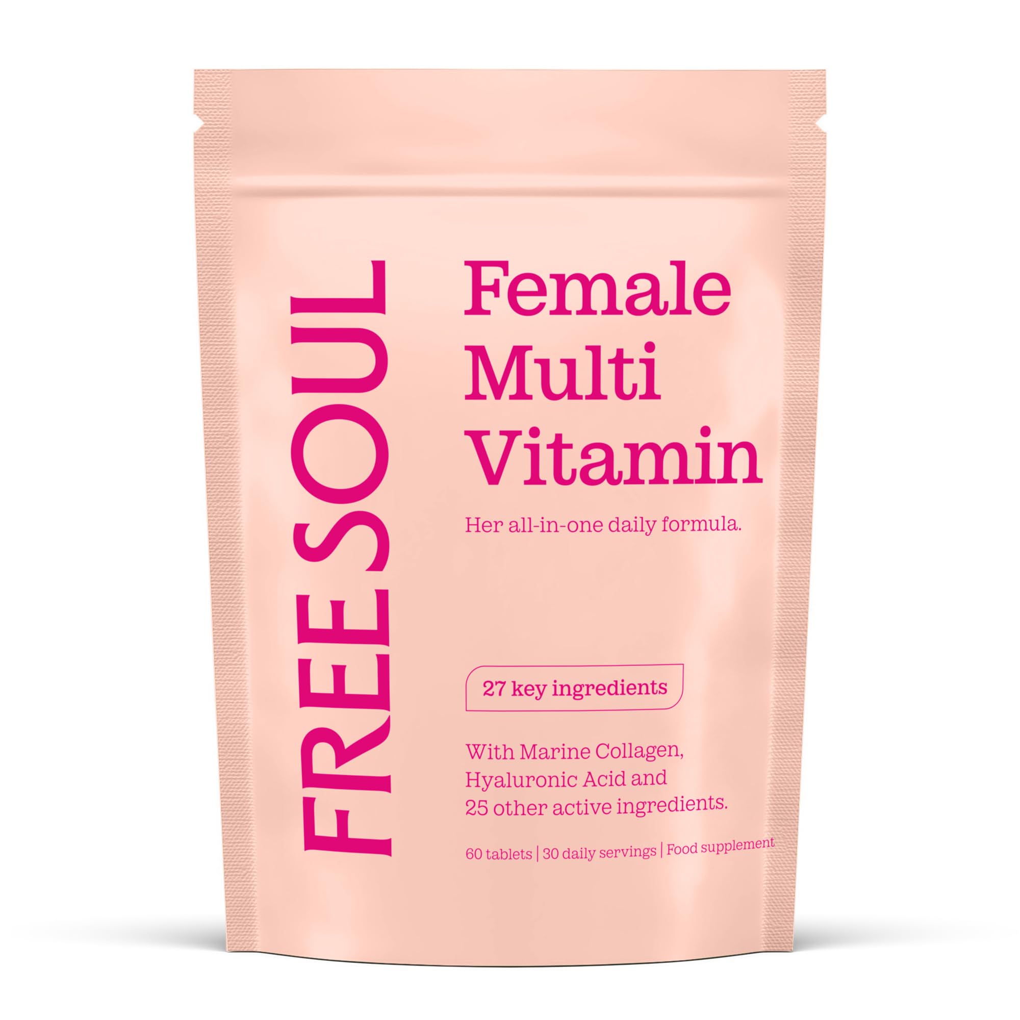 Free Soul Women's Multivitamins with Marine Collagen & Hyaluronic Acid | 27 Esse