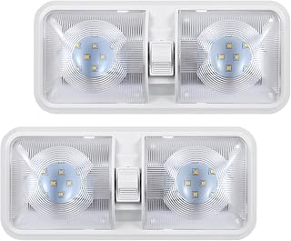 12 Volt LED RV LED Lights with ON/Off Switch - Daylight 6500K 8W 600LM, Interior Lighting for RV Van Trailer Camper Boat - Pack of 2