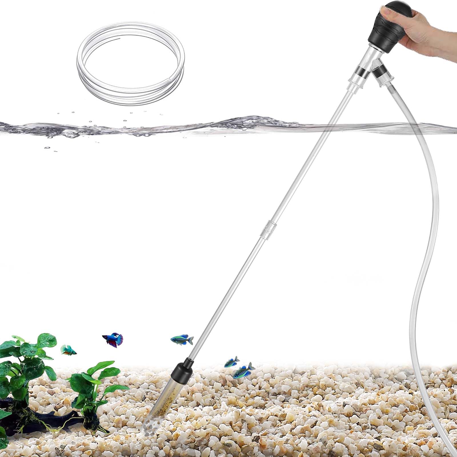 Carefree Fish Small Aquarium Gravel Vacuum Sand Cleaner Tank Water Changer | Sil