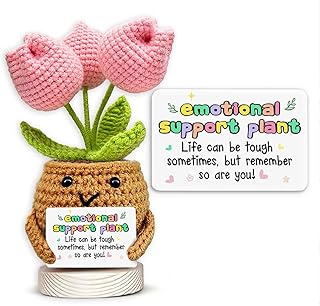 Handmade Crochet Tulip Flower, Positive Thank You Gift for Women | Positive crochet flower gift for coworker, colleague, mom, sister, friend or bestie ideal for birthdays and Galentine’s Day