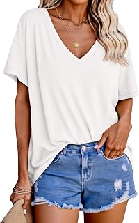 Tankaneo Oversized Short Sleeve T Shirts for Women Loose Fit