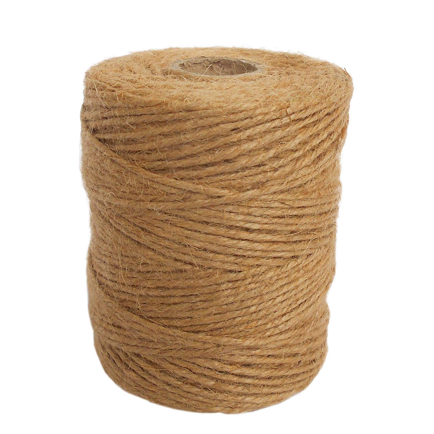 ANSIO Natural Jute Twine, 101 m / 333 ft – 2 mm 3-ply - Pack of 1 | Rustic Brown