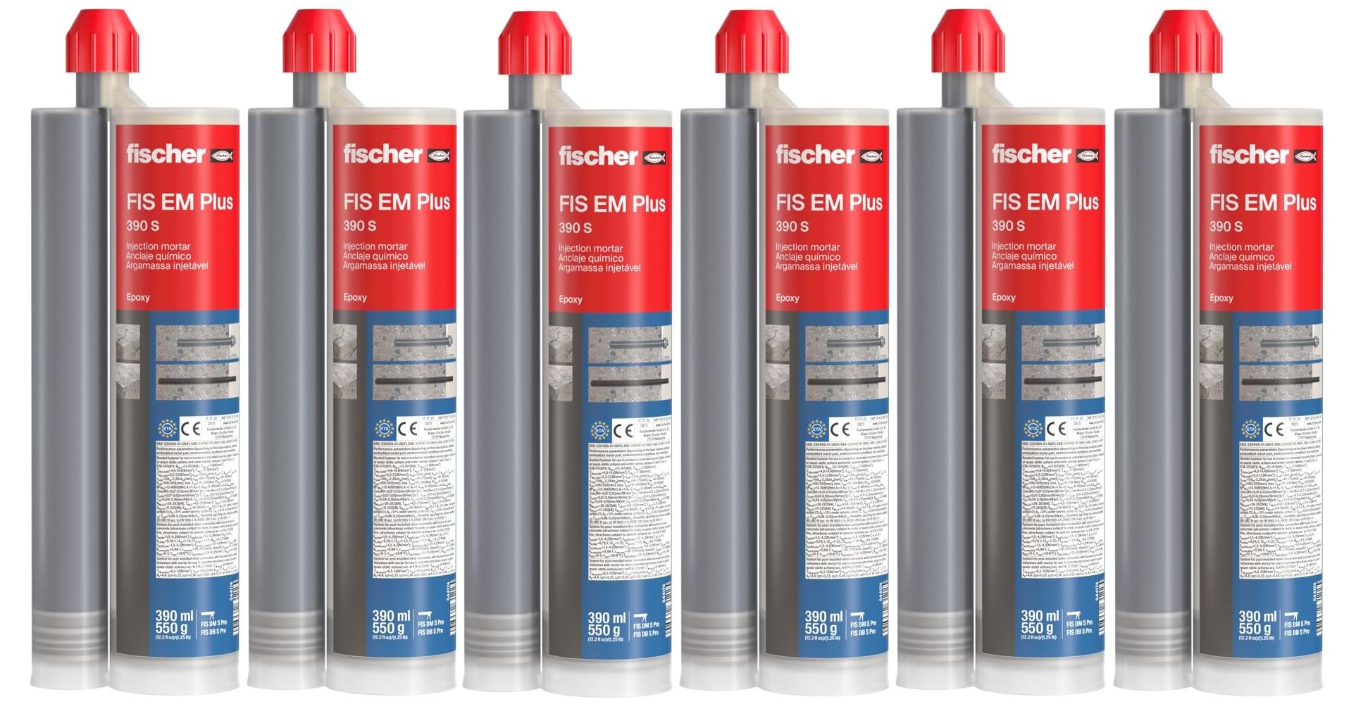 fischer Injection Mortar FIS EM Plus 390ml (13.2 Oz) Chemical Anchoring on Crack