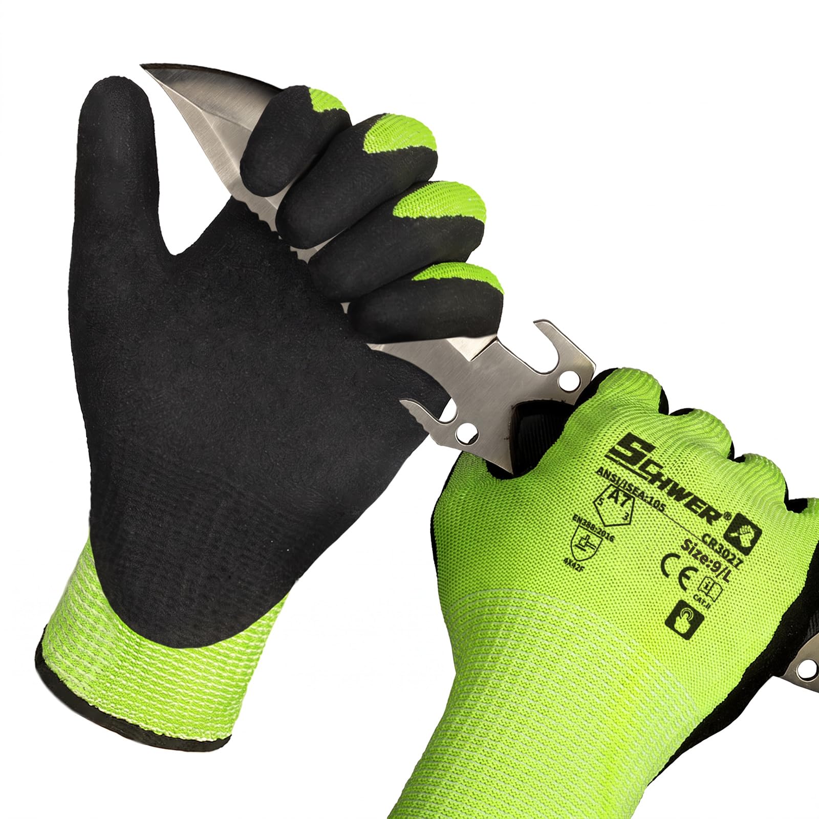 Schwer 36 Pairs A7 Cut Resistant Work Gloves, Touchscreen, CR3027, S