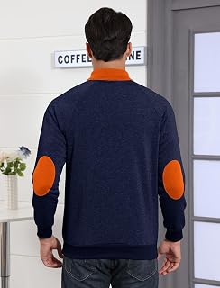 Aulemen Men's Hooded Sweatshirt with Stand Collar Half Zip Two-Tone Design Breathable Autumn Winter Basic M-3XL