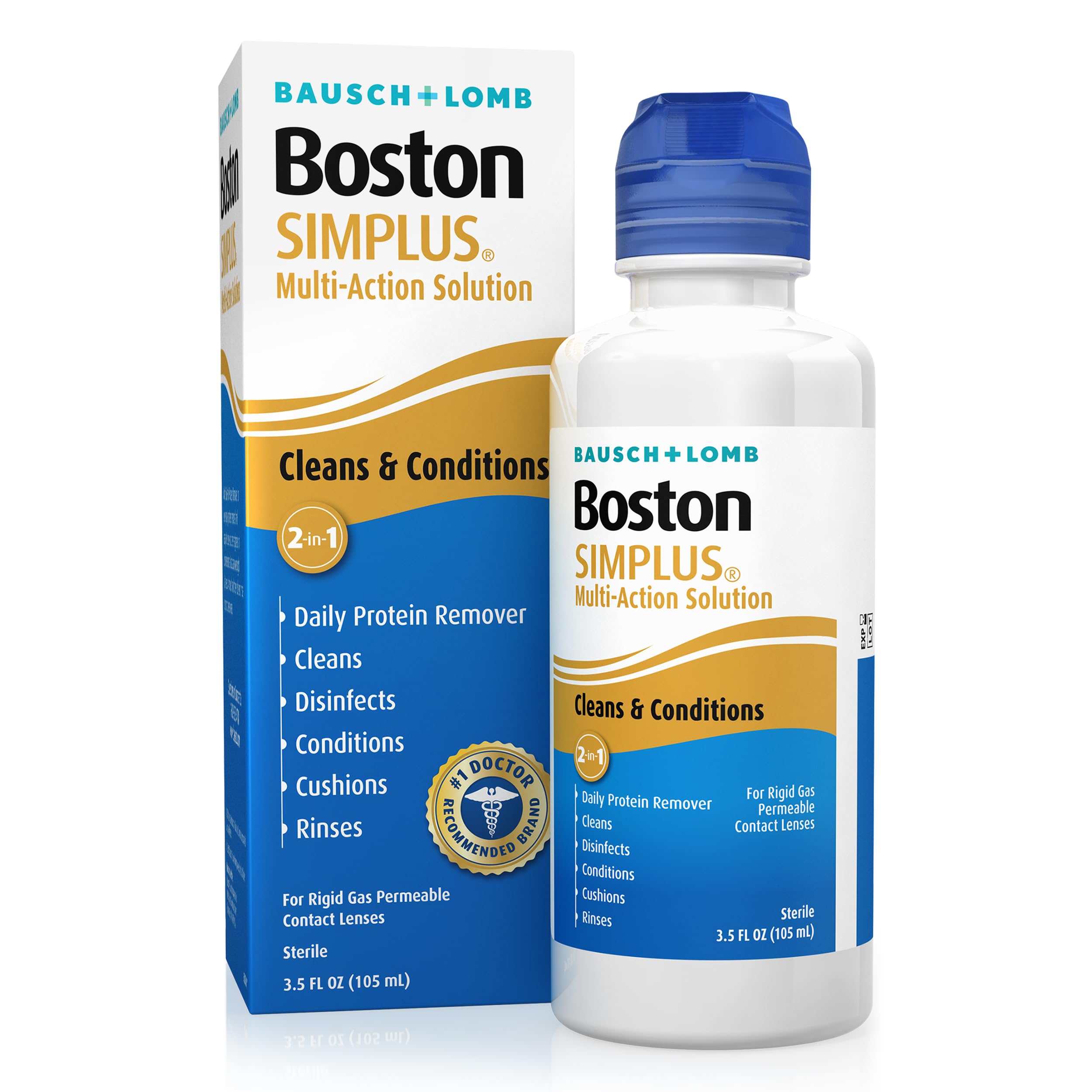 Boston SIMPLUS Multi-Action RGP Contact Lens Solution, 3.5 Fl Oz | Cleans, condi