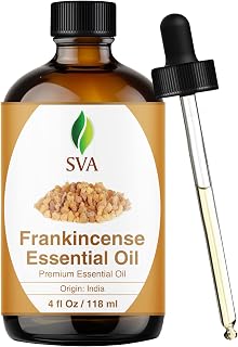 SVA Organics Boswellia Serrata Frankincense Essential Oil Natural Undiluted Pure Oil for Skin Care, Face Cream, Body Oil, Shampoo, Diffuser, Aromatherapy 4oz