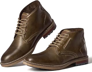 Arkbird Mens Chukka Boots, Genuine Leather Dress Boots Classic Casual Fashion Ankle Lace-up Boot for Men