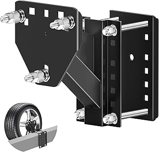 JEACENT Spare Tire Mount for Utility Trailer Accessories,3-Nut Design Spare Tire Carrier,Fits Most 4,5 &amp; 6 Lugs Wheels, Hold 4″,4.25" 4.5″, 4.75″,5",5.32" and 5.5" Bolt Patterns,Holds Up to 160 Lbs