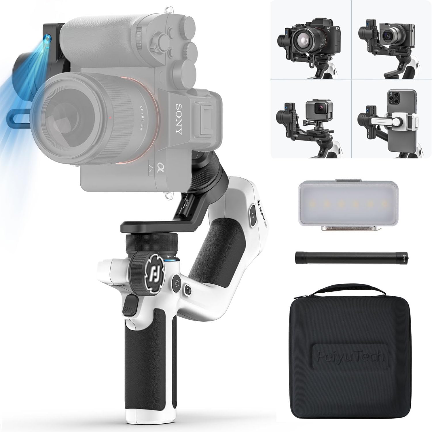 FeiyuTech Official SCORP Mini 2 Kit Gimbal,3-Axis Camera Stabilizer with AI Trac
