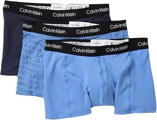 Calvin Klein Cotton Stretch 3 Pack Low Rise Trunk, Tangerine/Black/Regatta