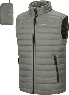 33,000ft Men's Packable Quilted Vest Transition Vest Buffer Vest 5 Pockets