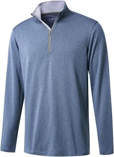 M MAELREG Mens Golf Quarter Zip Dry Fit Long Sleeve Moisture Wicking Mock Neck 1/4 Zip Men's Sweatshirt