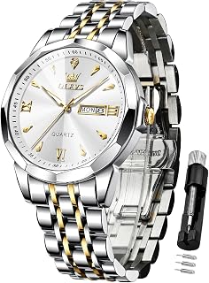 OLEVS Men's Analog Quartz Watch Stainless Steel Waterproof Date Classic Easy Read