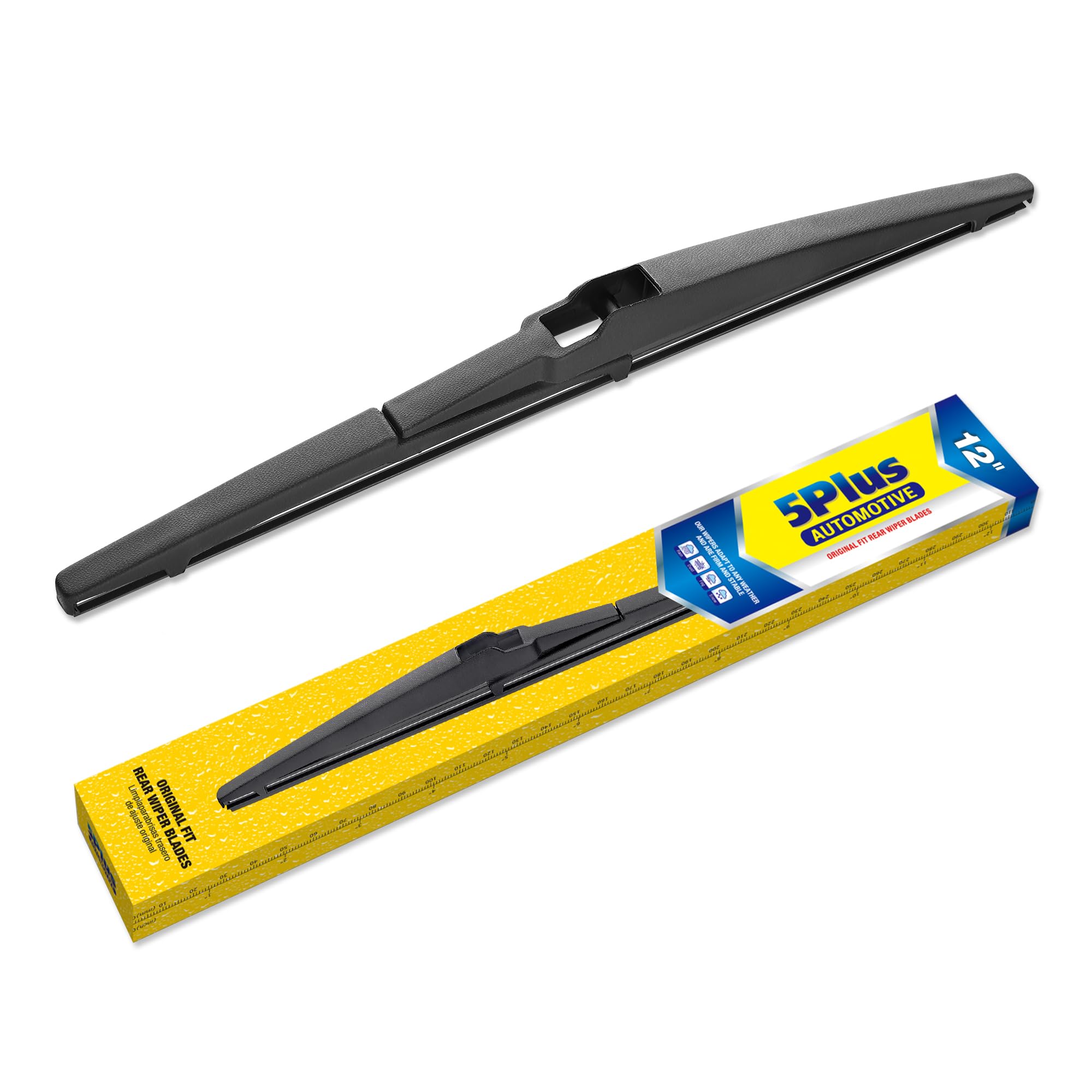 5 PLUS 12 Inch Rear Wiper Blade, OEM Quiet Streak-Free Rear Window Wiper | 5 PLU