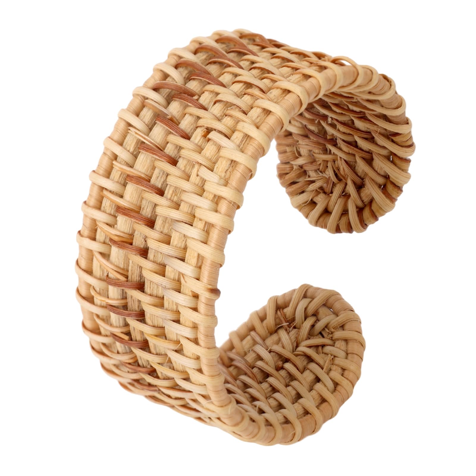 Mikovivi Rattan Bracelets, Woven Cuff Bracelet Open Cuff Wrist Jewelry Vintage B