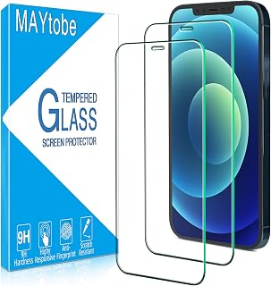 MAYtobe [2 Pack] Tempered Glass for iPhone 12 and iPhone 12 Pro Screen Protector, Bubble Free, Anti Scratch, Case Friendly, Easy to Install