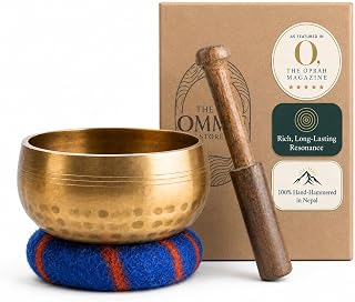Handcrafted Tibetan Singing Bowl Set – 3.5” Sound Bowl for Meditation, Sound Healing & Yoga – Healing Instrument with Wooden Striker & Cushion – Authentic Hand-Hammered in Nepal