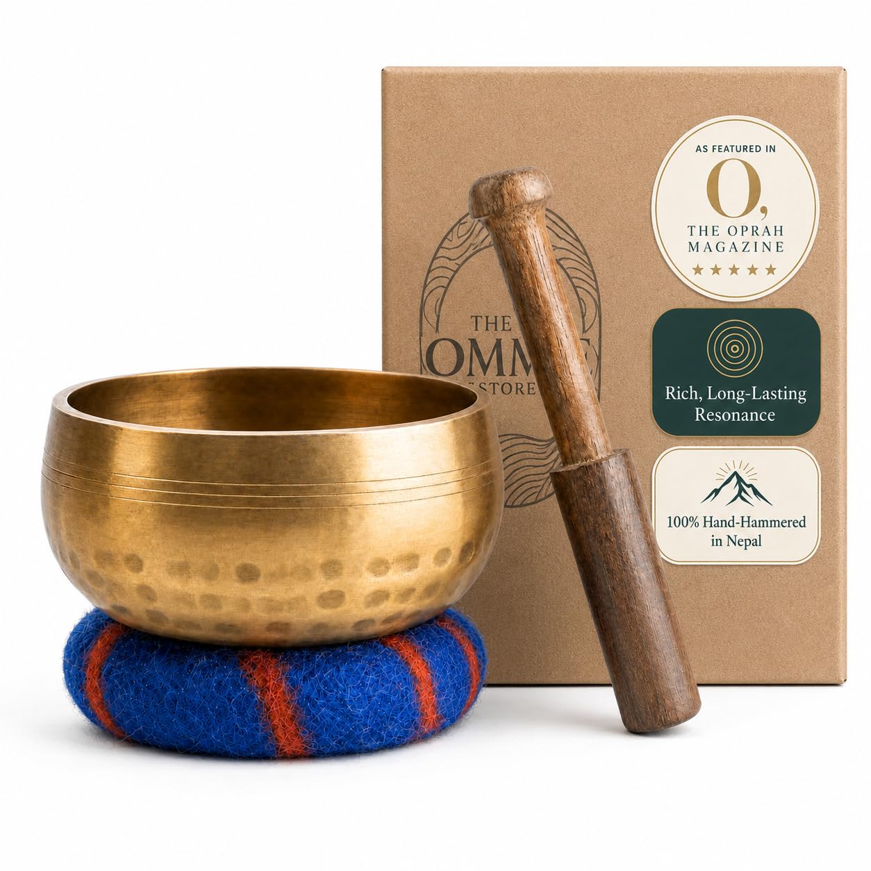 Handcrafted Tibetan Singing Bowl Set – 3.5” Sound Bowl for Meditation, Sound Hea