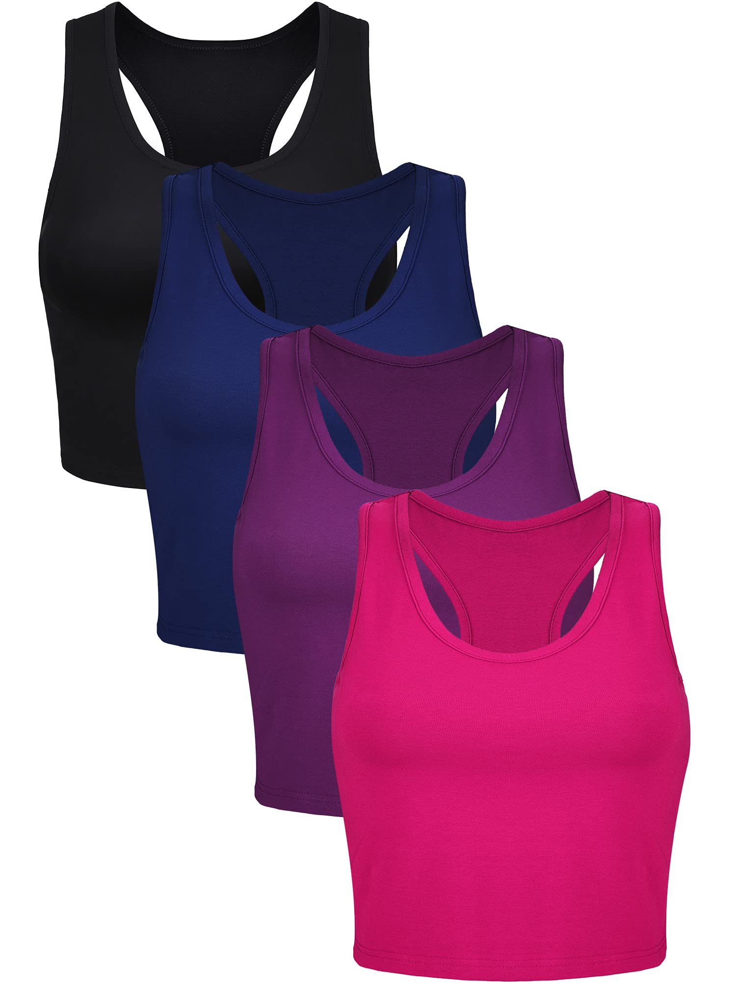 Geyoga 4 Pieces Short Sport Tank Tops