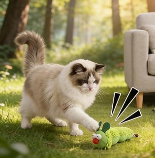 Cute Caterpillar Catnip Pillow, Soft Chew Toy for All Indoor Cats