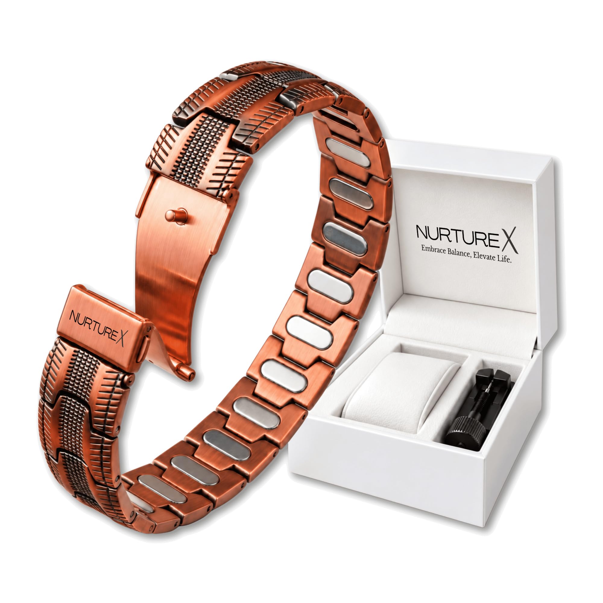 Adjustable Pure Magnetic Bracelet for Men & Women - 10x Strength