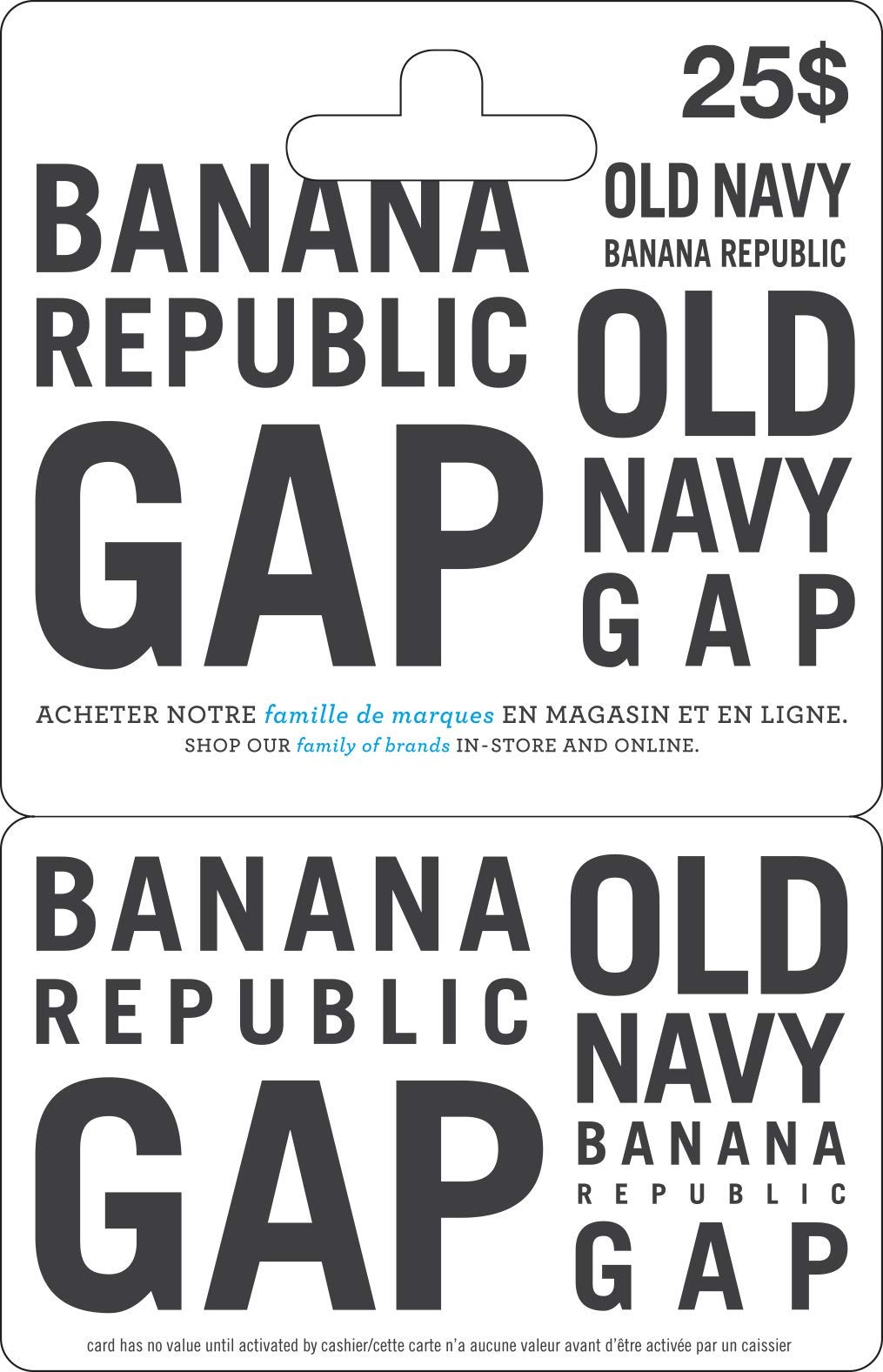 Gap Options Gift Card $25