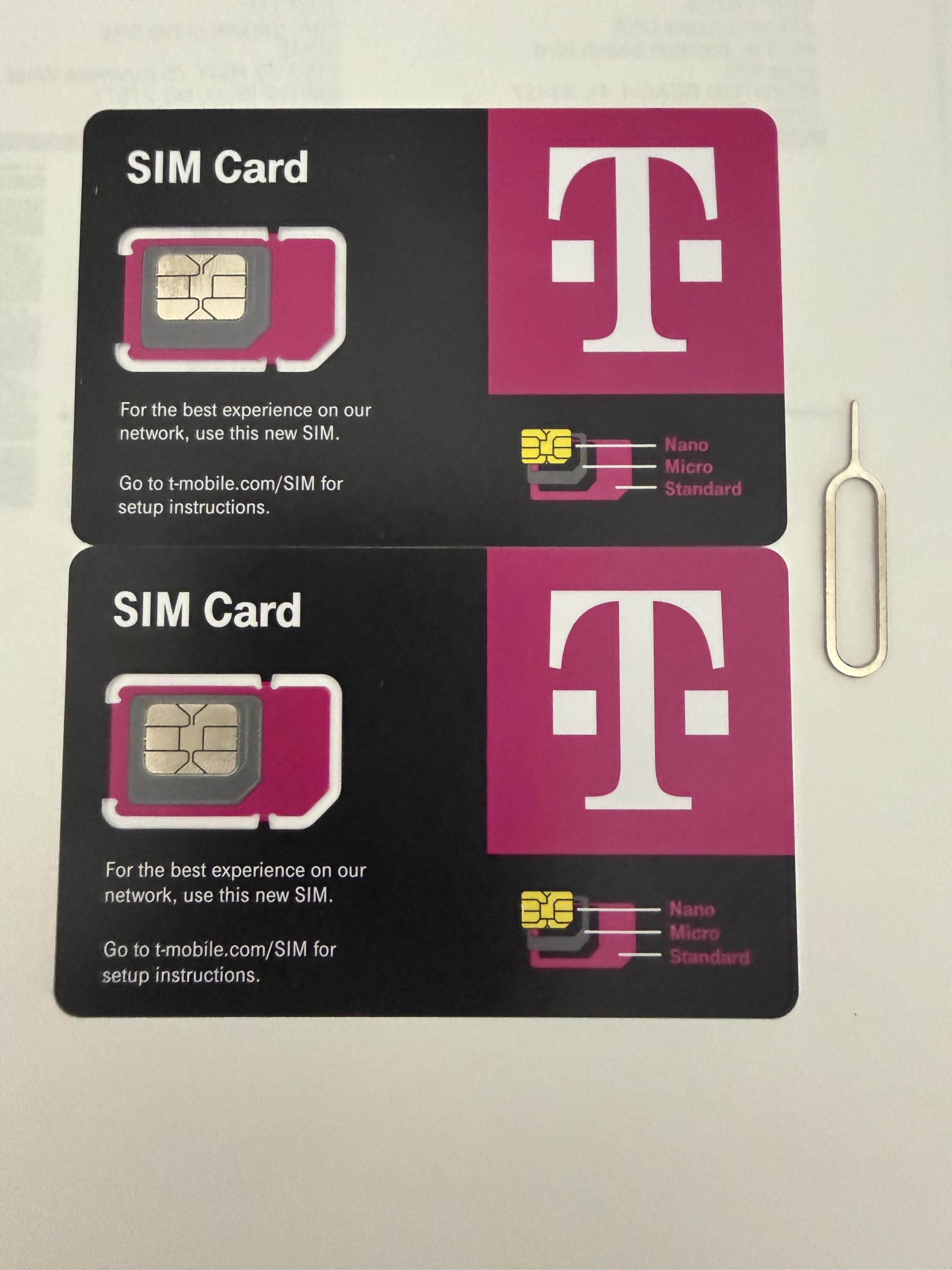 (2 Pack) Authentic Official T-Mobile SIM Card Micro/Nano/Standard GSM 5G/4G/3G L