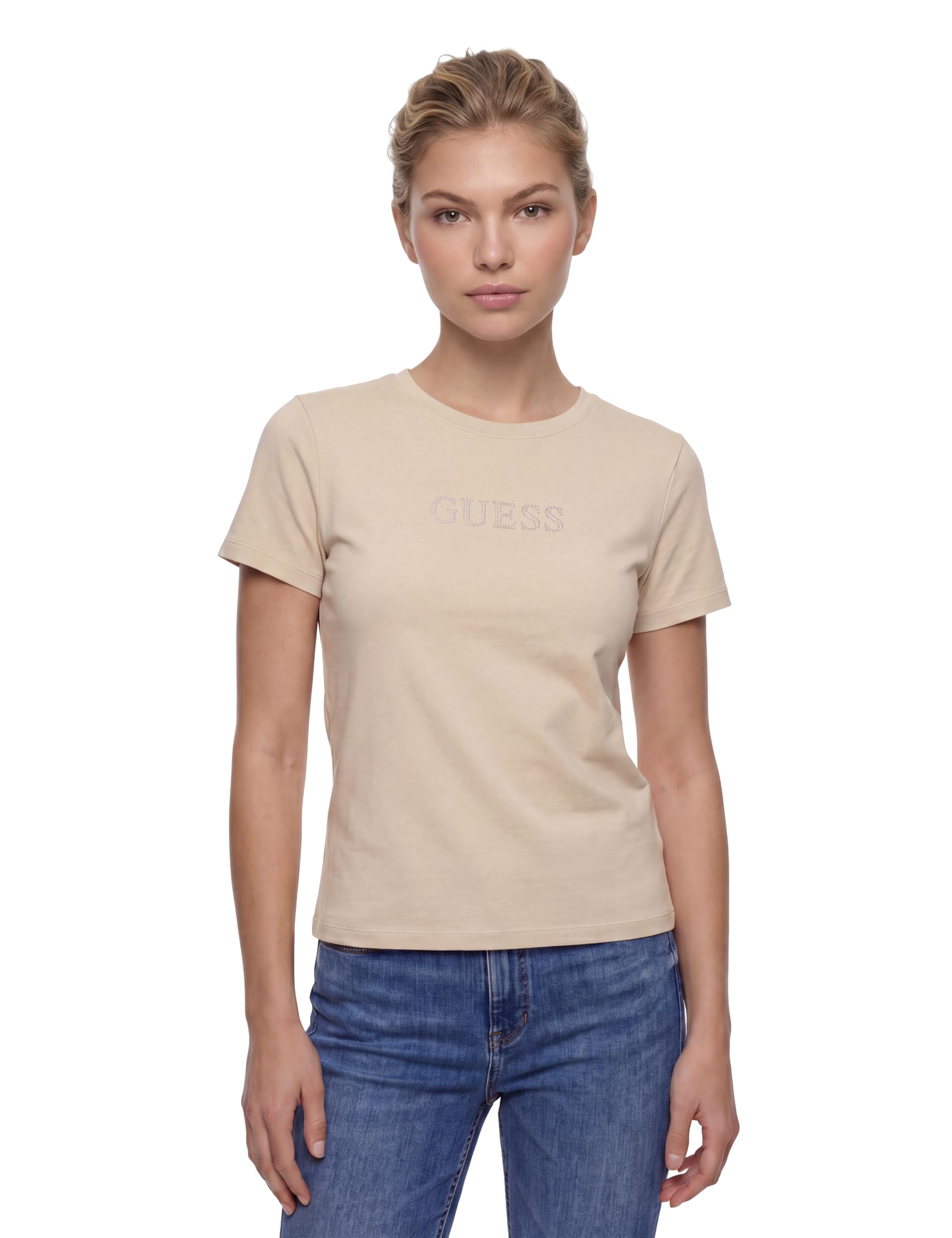 Guess Women's T-Shirt Briana T-Shirt Purple