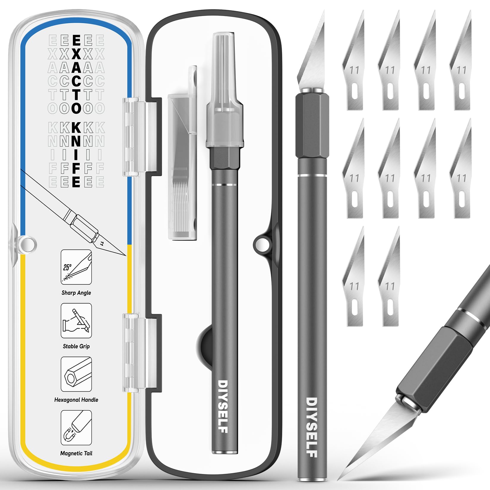 DIYSELF Exacto Knife 12 Pcs Exacto Knife Set with Case for Crafting | Craft Hobb