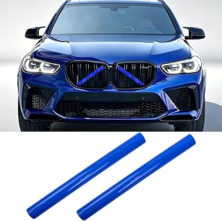 Grille Insert Trims for BMW 2 5 6 7 X1 X2 Series,M-Performance V Brace Wrap Covers Grill Stripes for BMW (G01 G02 G05 F25, BlUE)