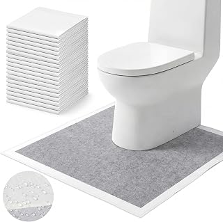 ForraFun 20 Pcs Disposable Toilet Mat U Shape Toilet Mat,Light Gray,Classic | Disposable Toilet Floor Mat, Disposable Toilet Mats Toilets Training for Elderly Kids, Toilets Floor Protector
