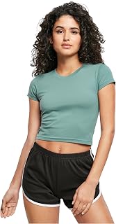 Urban Classics Women's Tb2754-ladies Stretch Jersey Cropped Tee T-Shirt
