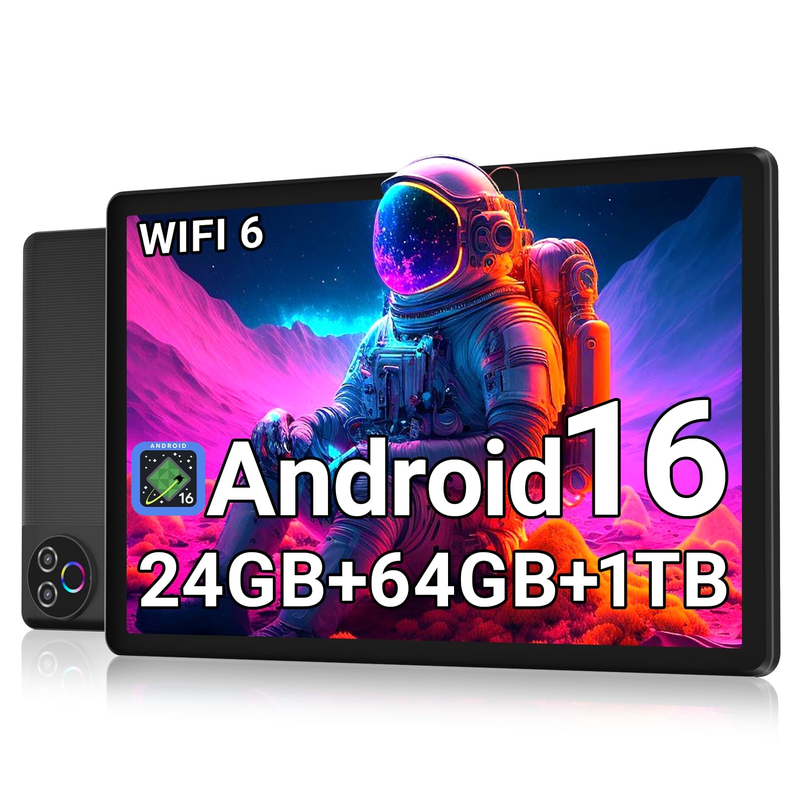 Android 16 Tablet 10 Inch, 24GB RAM 64GB ROM 1TB,HD IPS,Fast WiFi 6, BT 5.4 | El