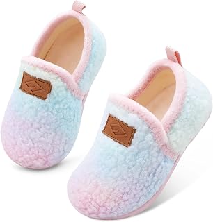 JIASUQI Toddler Slippers Boys Girls Slip on House Shoes Lightweight Baby Sock Shoes Outdoor Kid Walking Shoes