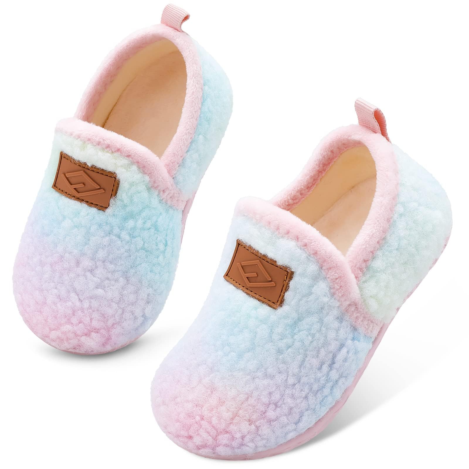 JIASUQI Toddler Slippers Boys Girls Slip on House Shoes Lightweight Baby Sock Sh