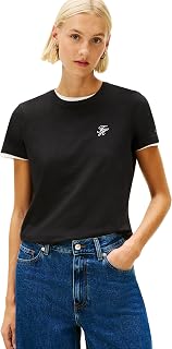 Tommy Hilfiger Th Script Reg C-NK SS Tee WW0ww47809 Women's S/S T-Shirt (Pack of 1)