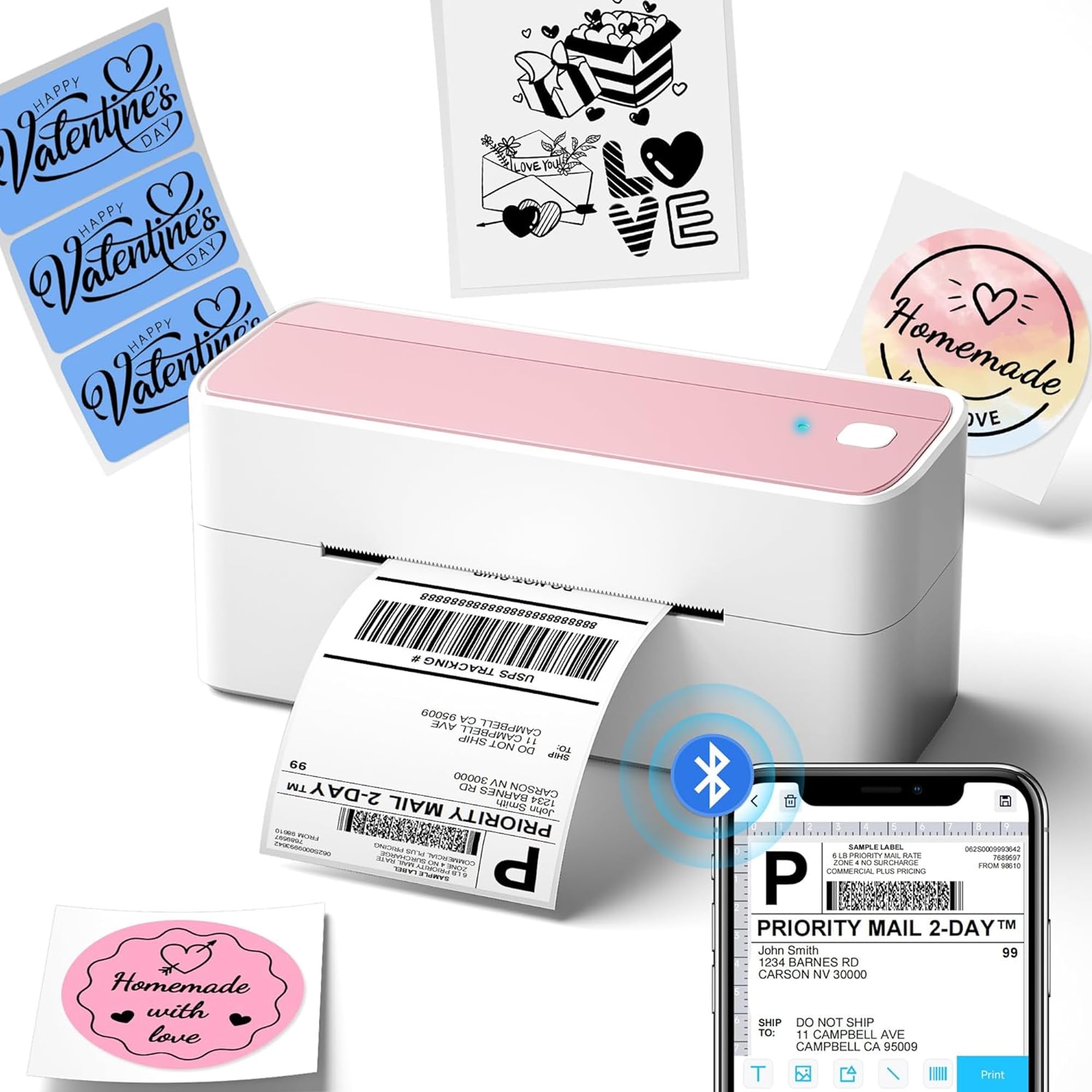 Phomemo Bluetooth Thermal Label Printer, 241BT Label Printer & 20Pcs Labels | 4x