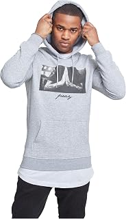 MISTER TEE Men's Hooded Sweatshirt with Kangaroo Pocket, Long Sleeve Sweatshirt with Print, Cotton Fleece Pullover without Zip, Various Colours Available, Sizes XS-5XL