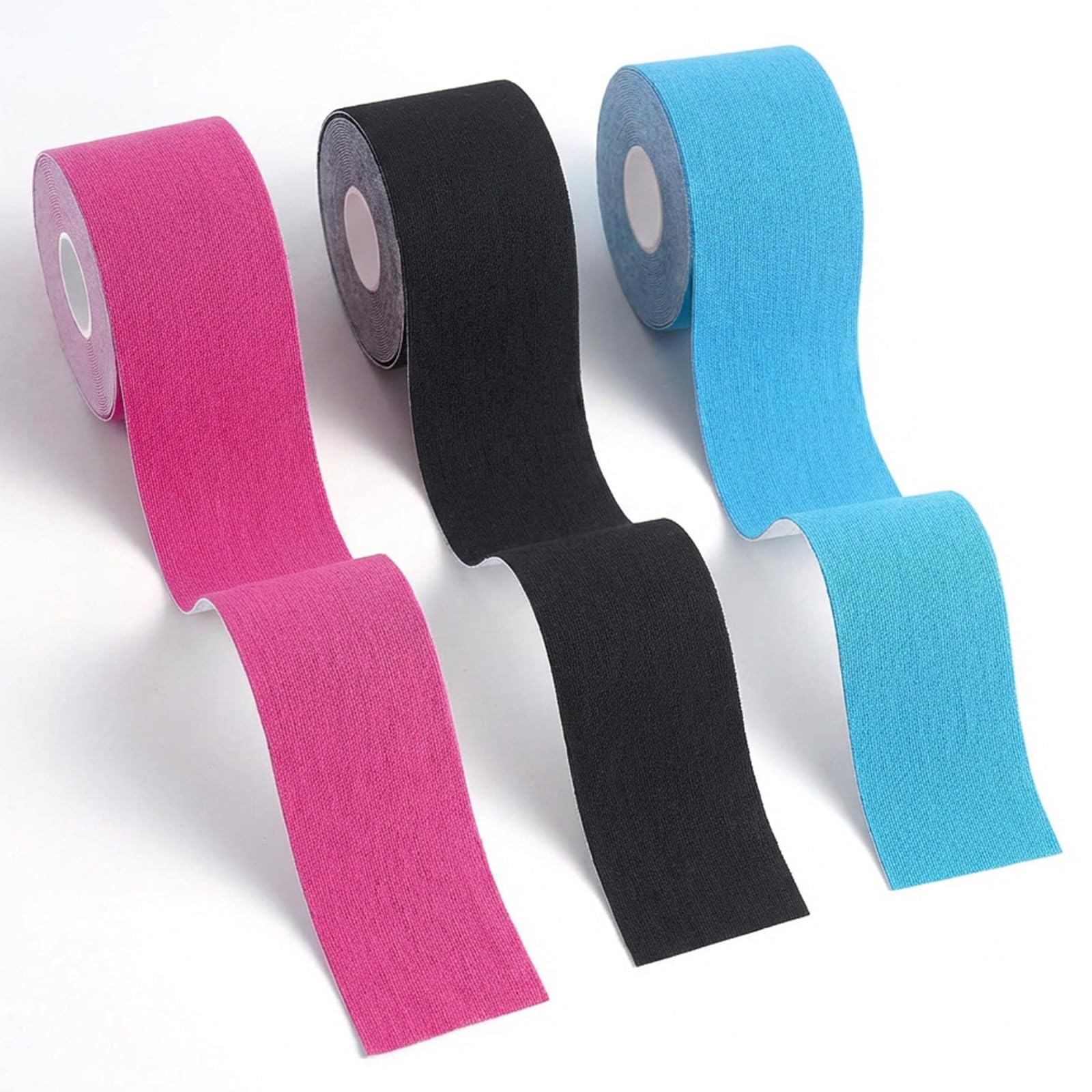 Carehabi Kinesiology Tape Sports Muscle Tape 5m x 2 in 3 Rolls (1 Blue, 1 Pink, 