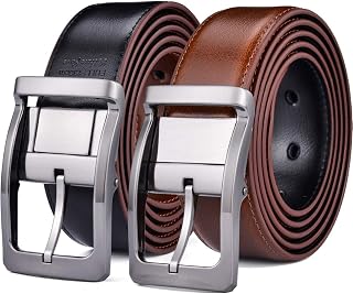Mens Reversible Belt 3cm Gift Casual Golf Pants Shirts One Reverse for 2 Sides