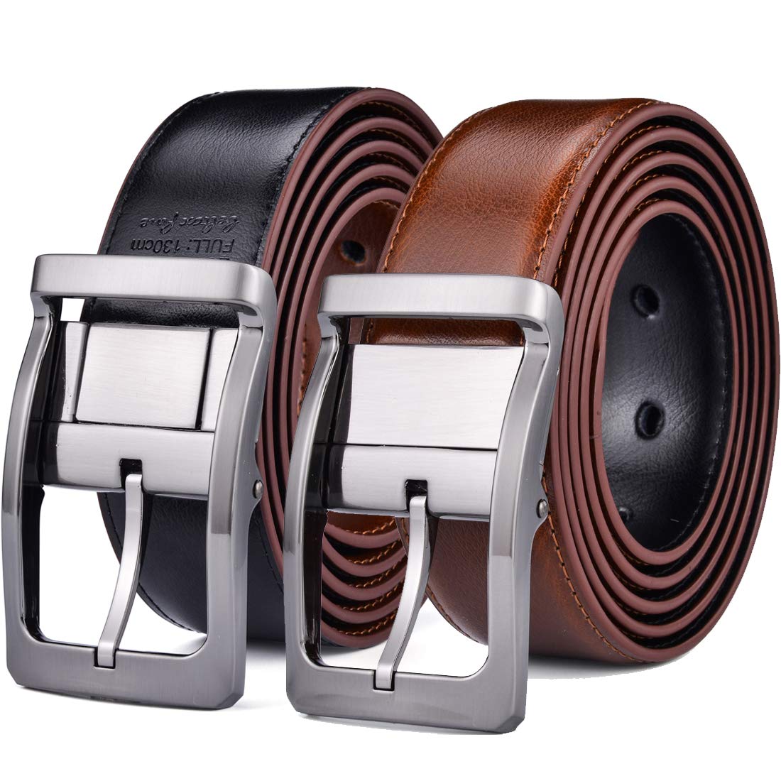 Mens Reversible Belt 3cm Gift Casual Golf Pants Shirts One Reverse for 2 Sides