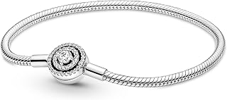 Pandora Timeless Snake chain sterling silver bracelet with clear cubic zirconia