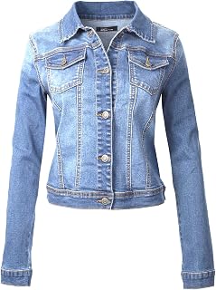 Design by Olivia Women's Stretch Denim Jacket Slim Fit Jean Coat